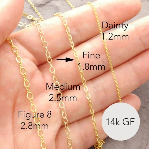 26 Delicate Chain Necklace, gold thin chain, gold necklace, fine (z 435-1gf-sp)